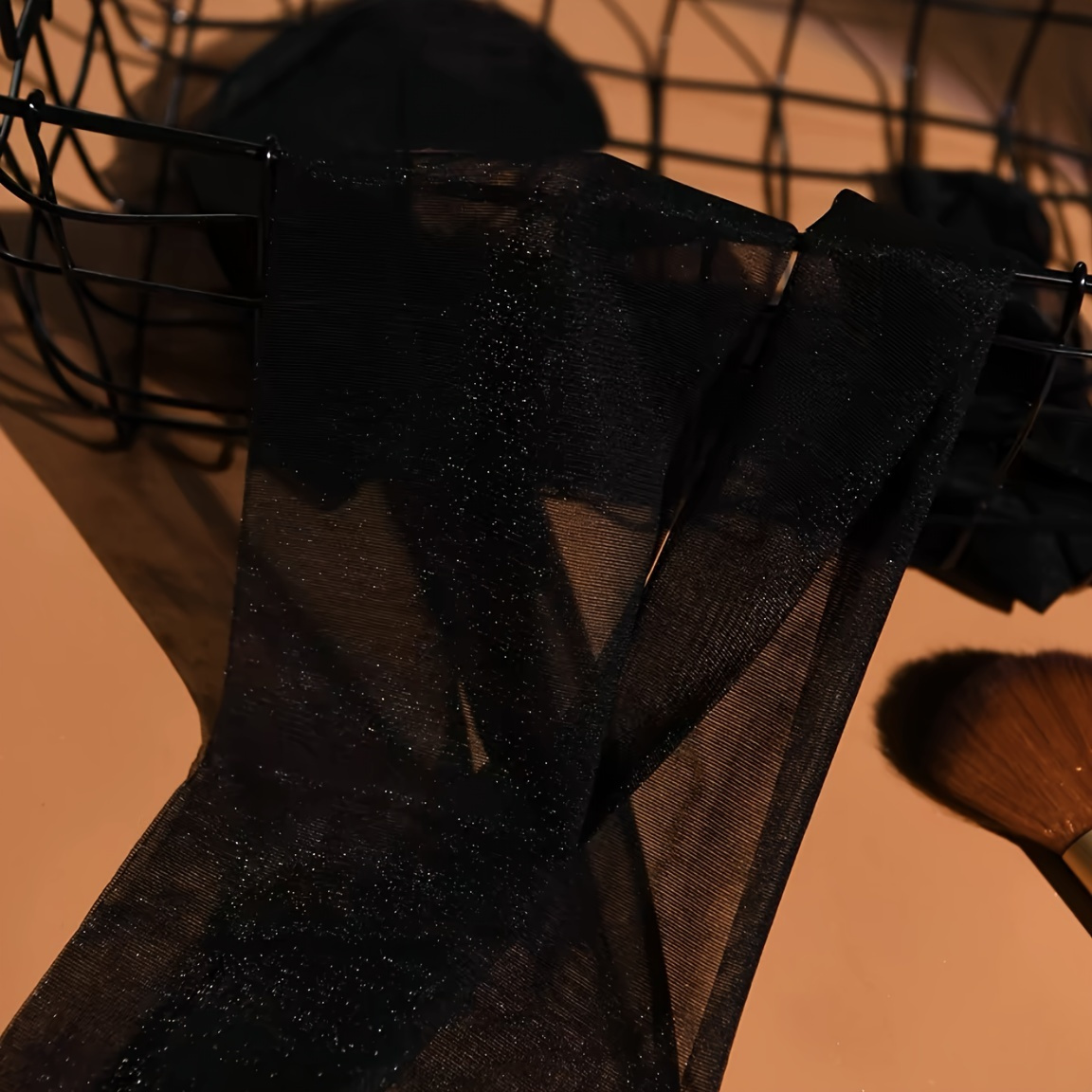 Plus Size Sexy Tights, Women's Glitter High Waist Toe Reinforced Transparent Ultra-thin Stretch Pantyhose