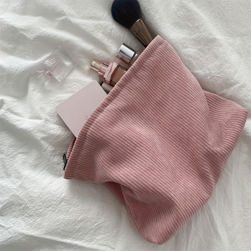E-shop Einfache Cord Kosmetiktasche Clutch Aufbewahrungstasche Lässige Tragbare Kulturtasche