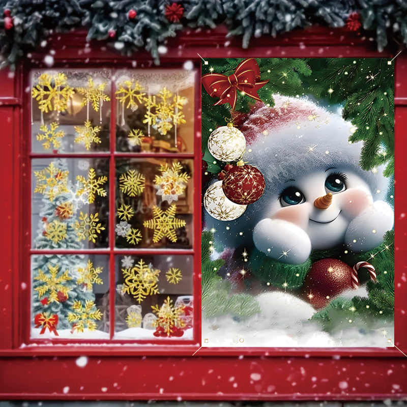 

1pc, Christmas Snowman , 31x47in Polyester , & Decoration, / Use, -