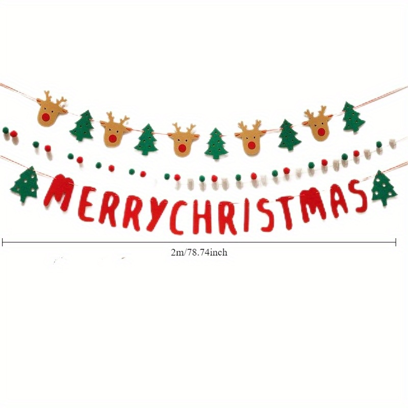 3-Pack Christmas Garland with Reindeer & Tree Decor
