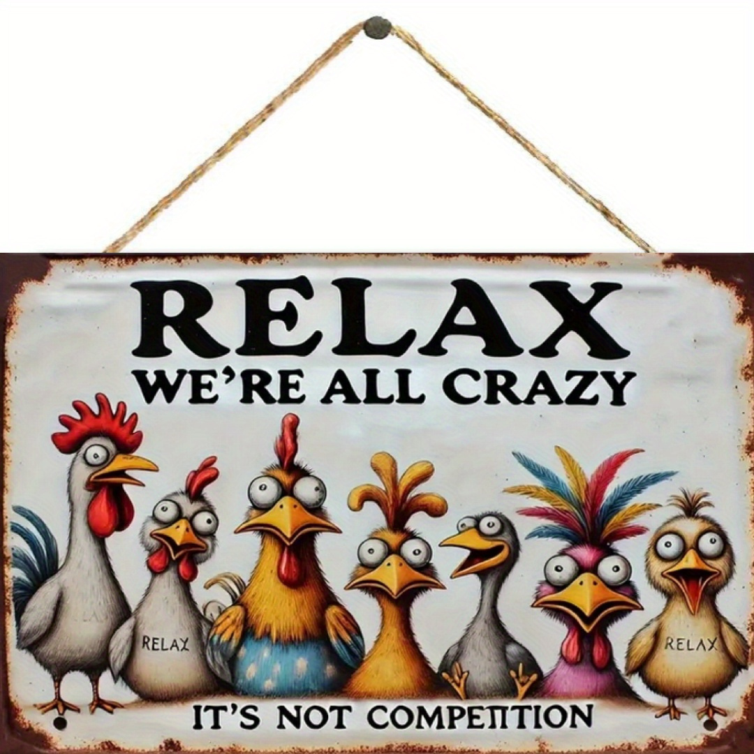 

1pc 7.87inch *5.3inch Vintage Style Wooden Decorative Sign "relax We' Crazy Not " | Humorous Wooden Wall Hanging Plaque | For Home, Bar, Cafe, Office, Garage