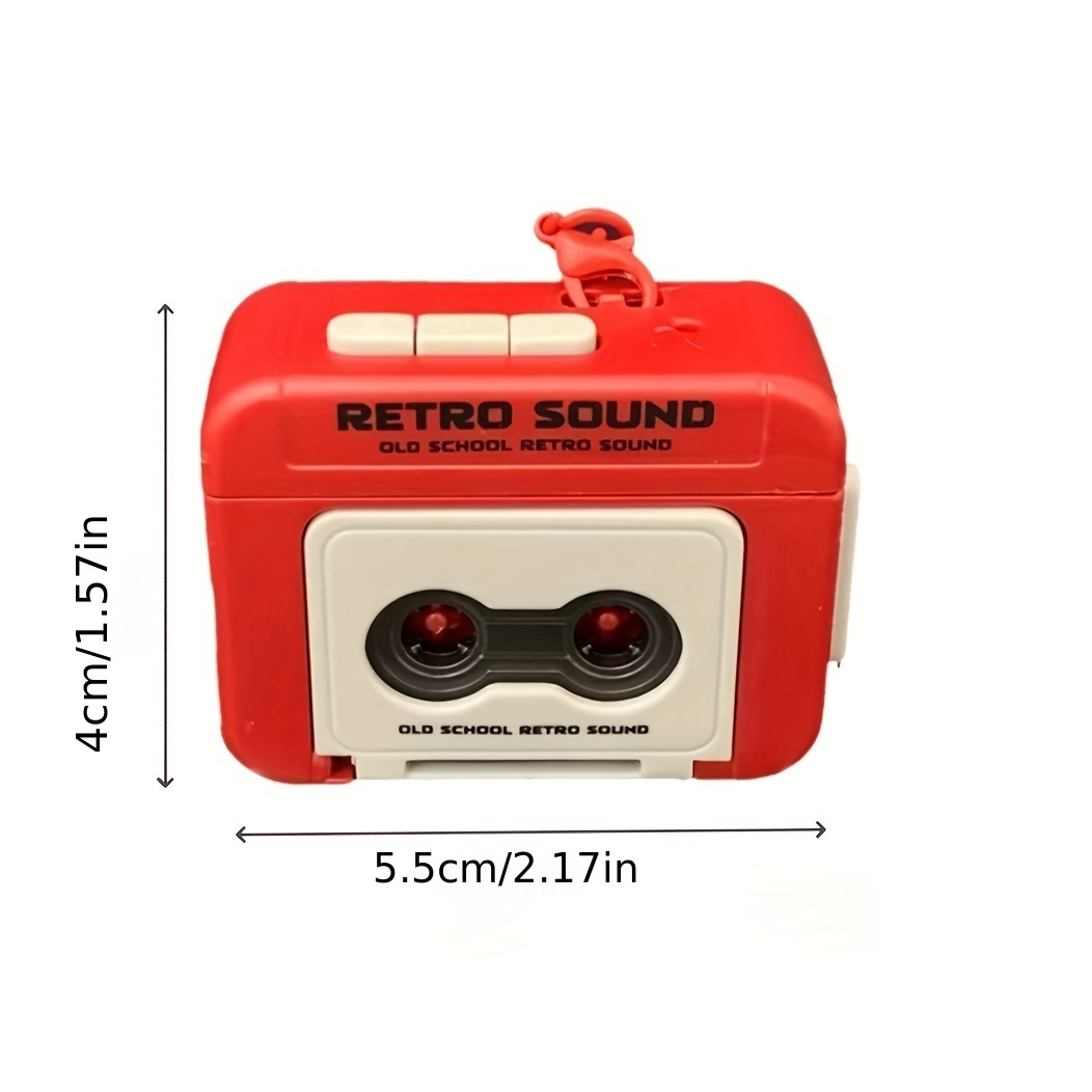 ◇希少品◇カセットテープがはみ出す、赤い カセットプレーヤー 東芝