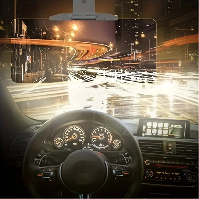 automobile sunshade a dual purpose universal visor for daytime and use that reduces glare an extender for the visor a night anti glare windshield driving shield and a uv filtering eye protector suitable for suvs details 5