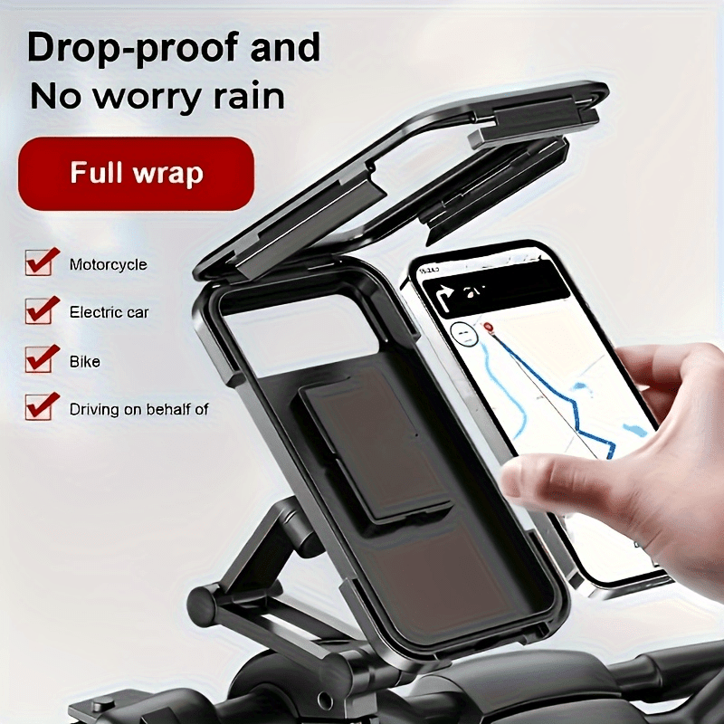 

360° Rotatable Bike & Motorcycle Phone Mount - Waterproof, Adjustable Handlebar Holder For Smartphones, Ideal For Cycling And Scooters