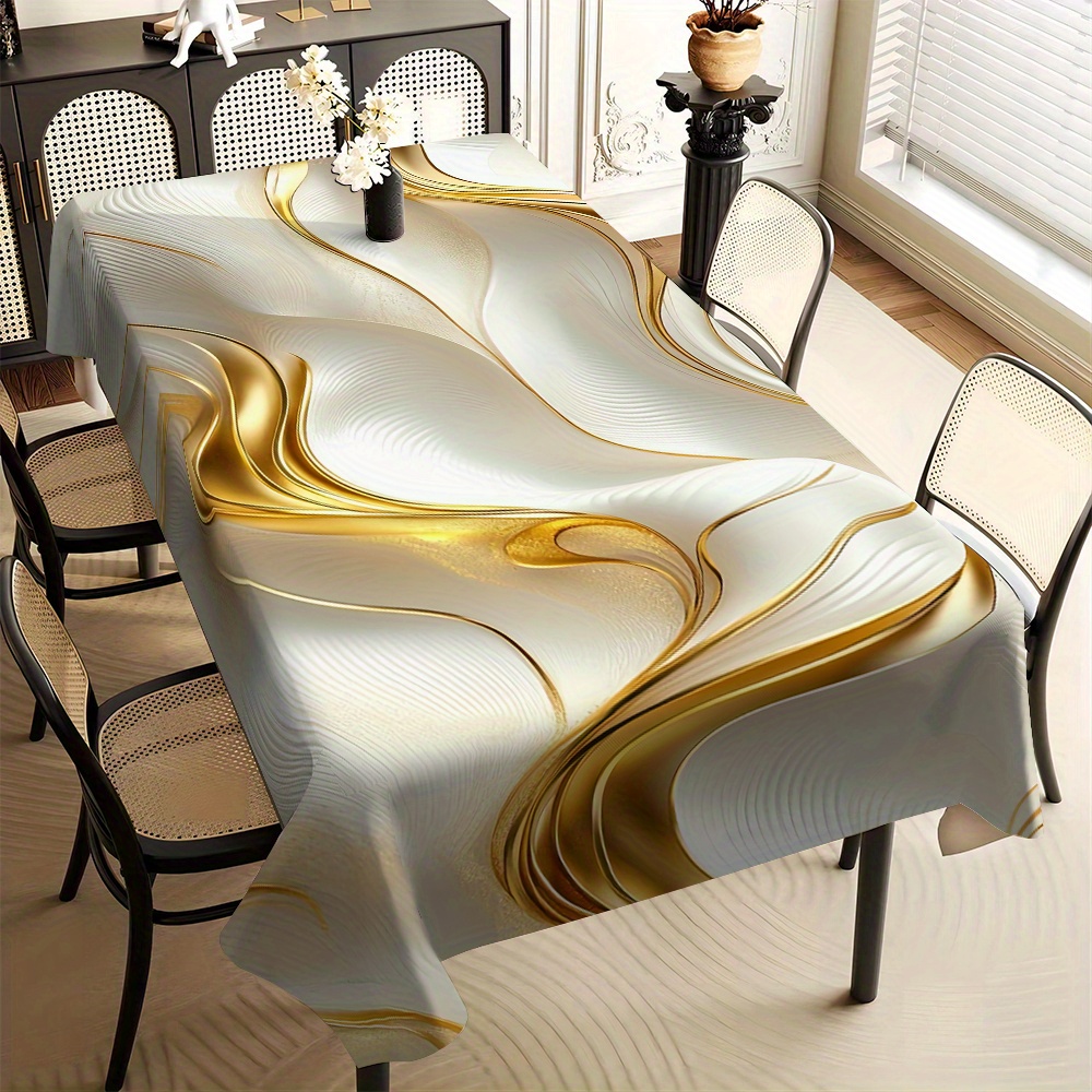 

Luxurious Patterned Tablecloth, Rectangle - 100% , , And Oil-, Table For Dining, , Writing - Decor, 1pc