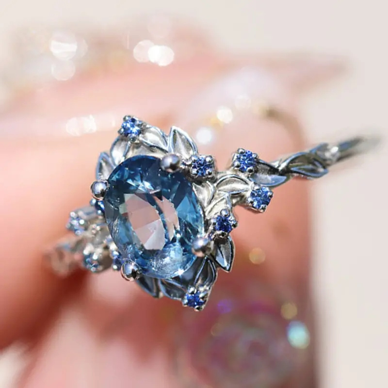 Copper Engagement Ring with Cubic Zirconia