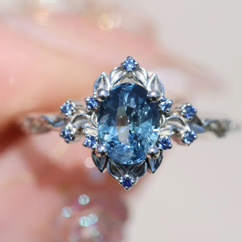 Copper Engagement Ring with Cubic Zirconia
