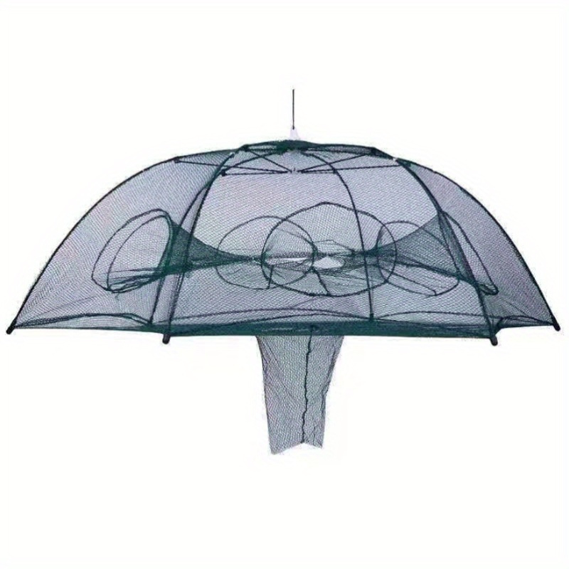 1pc, 6 Holes Foldable Polygonal Fishing Cage, Umbrella Shaped Fishing Cage - Effortlessly Catch Minnow, , And Crabs With This Portable Net, Fishing Cages, Fishing Tools, Fishing Equipment, !!