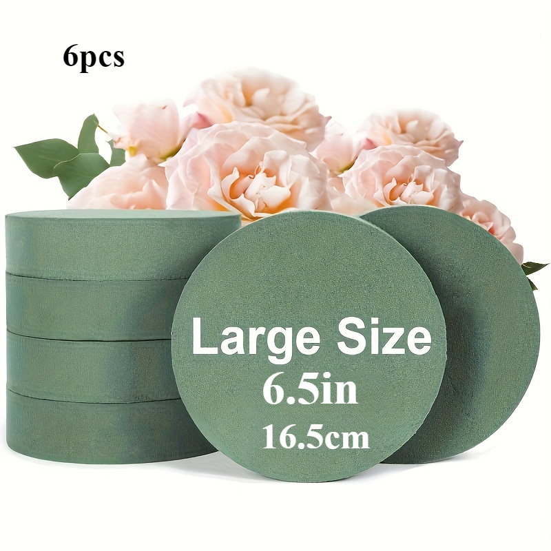 

6pcs Round Foam Flower Arrangement Blocks - Synthetic Resin Craft Supplies For Florists, Plastic Flowers, Mud