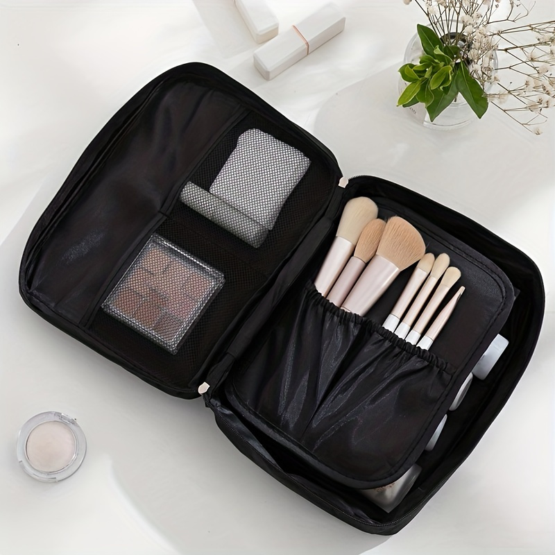 Kleine Make-up-Tasche Aus Oxford-Stoff – Wasserabweisend & Mit Vielen Fächern (schwarz)