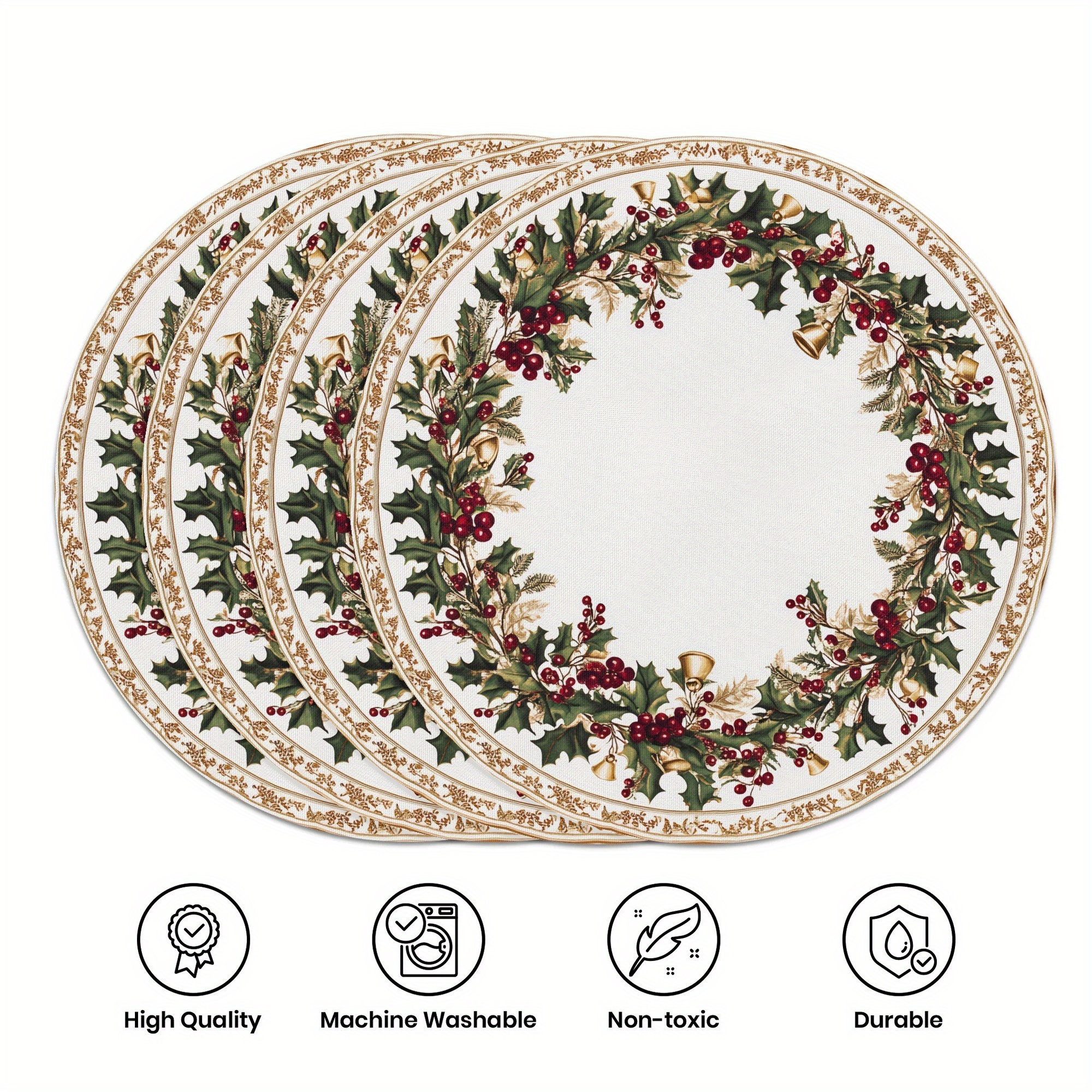 

() 4pcs, Beautiful Floral Table Mats, Cute Floral Table Mats, 15 Inch Single-sided Party Table Mats, Used For Decorating And Restaurants, Party Banquet Decorations