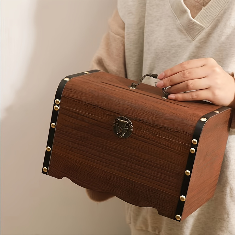 

Vintage-style Large Capacity Wooden Storage Box With Lock - & Spacious, Diy Crafts, Beading Storage, Beading&jewelry Making