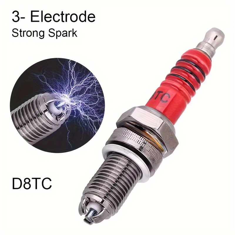 

5pcs D8tc 3-electrode , Less Heat , Fast Ignition Of , Can Fully Burn The Gas In , Increase Power, Fuel , For Cg 125cc 150cc 200cc 250cc Cf250 4-stroke Petrol Engine Motorbike Scooter Atv