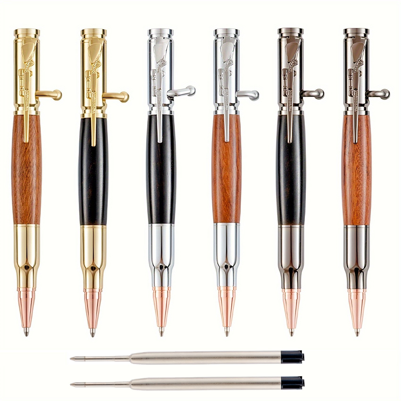 

[customer ] Ergonomic Retractable Ballpoint Pen With Rifle Clip - , Medium Point, , Red Sandalwood Body, Includes 2 Refills - Gift