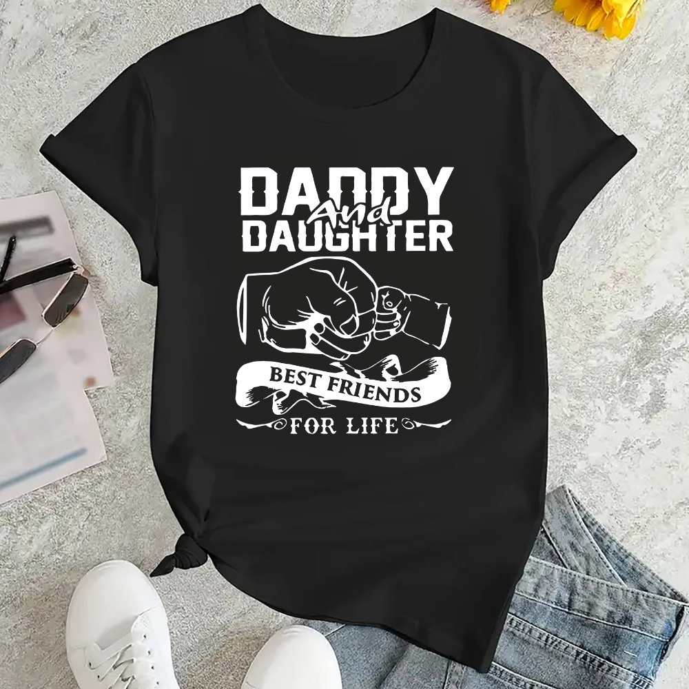 

Women' T-, " And " Graphic, Round , , Tee, , Polyester