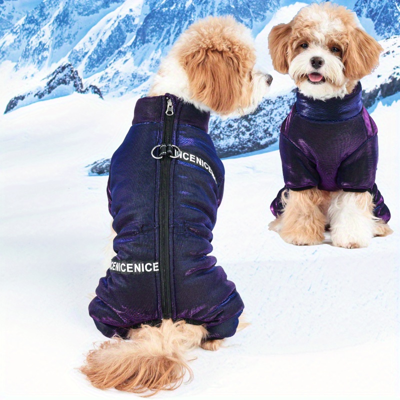 

1pc Pet , Fleece-lined Thickened -legged , Outerwear , & , Polyester, For Small To Breeds - Purple