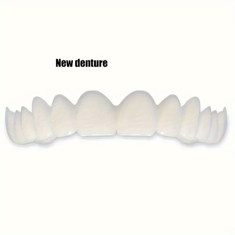 2pcs set white dentures with veneers upper and lower denture care for men and women flexible comfortable lifelike details 6