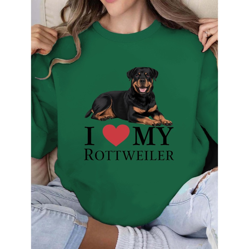 

Je Mon ROTTWEILER Sweatshirt pour femmes à col rond non-élastique codé