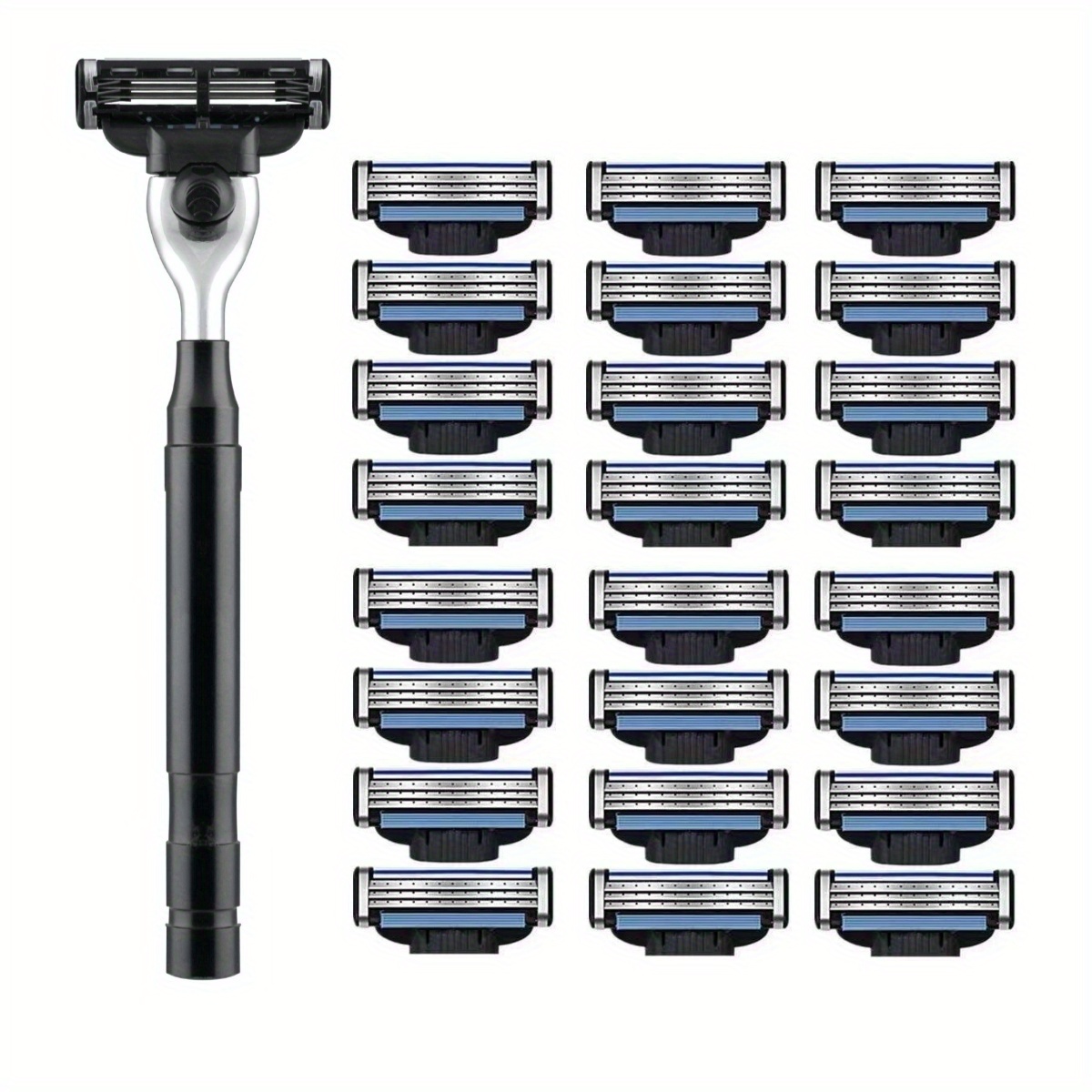 

3-layer Blades Refills/manual Shaver/men' Shaver/aluminum Alloy Handle/suitable For /equipped With Skincare Lubricant Strip