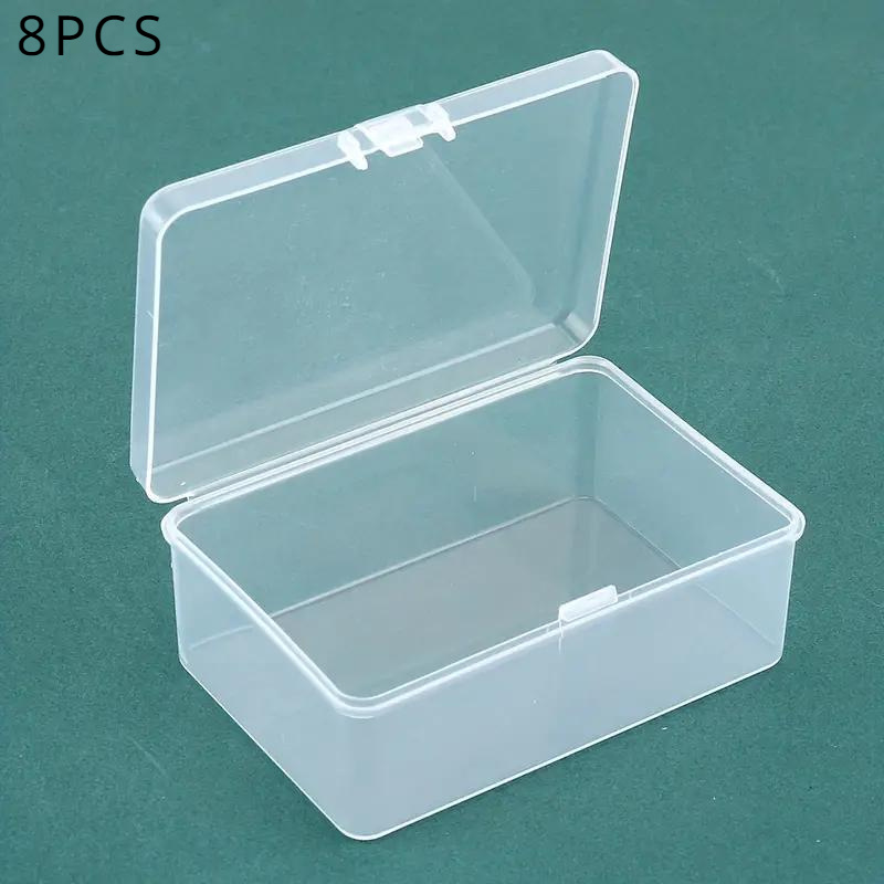 set of 8 transparent storage boxes with lids   organizing stationery and office supplies made from classic durable plastic ideal gift solution with a   for easy visibility