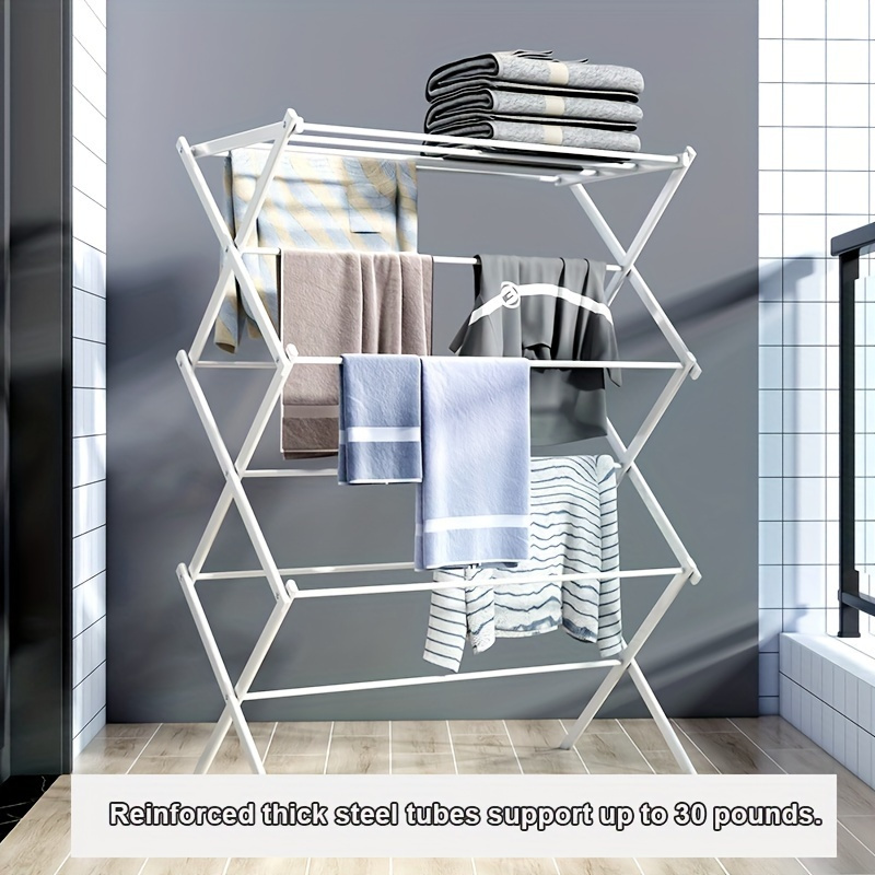 

1pcs -duty Steel Clothes Drying Rack - Freestanding & Dryer Reinforced , -, Up To 80 , For Apartments &