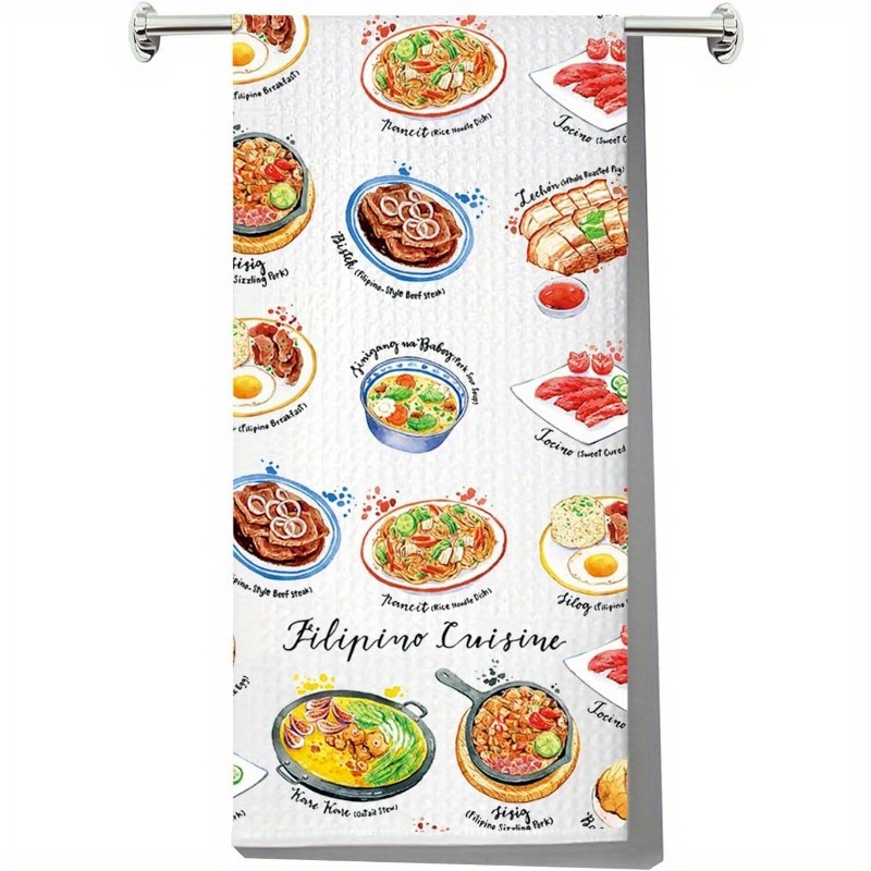 

1pc, 18x26inch, Polyester Towel, Filipino , Dish Towel For Home & , , Rectangular, For Housewarming