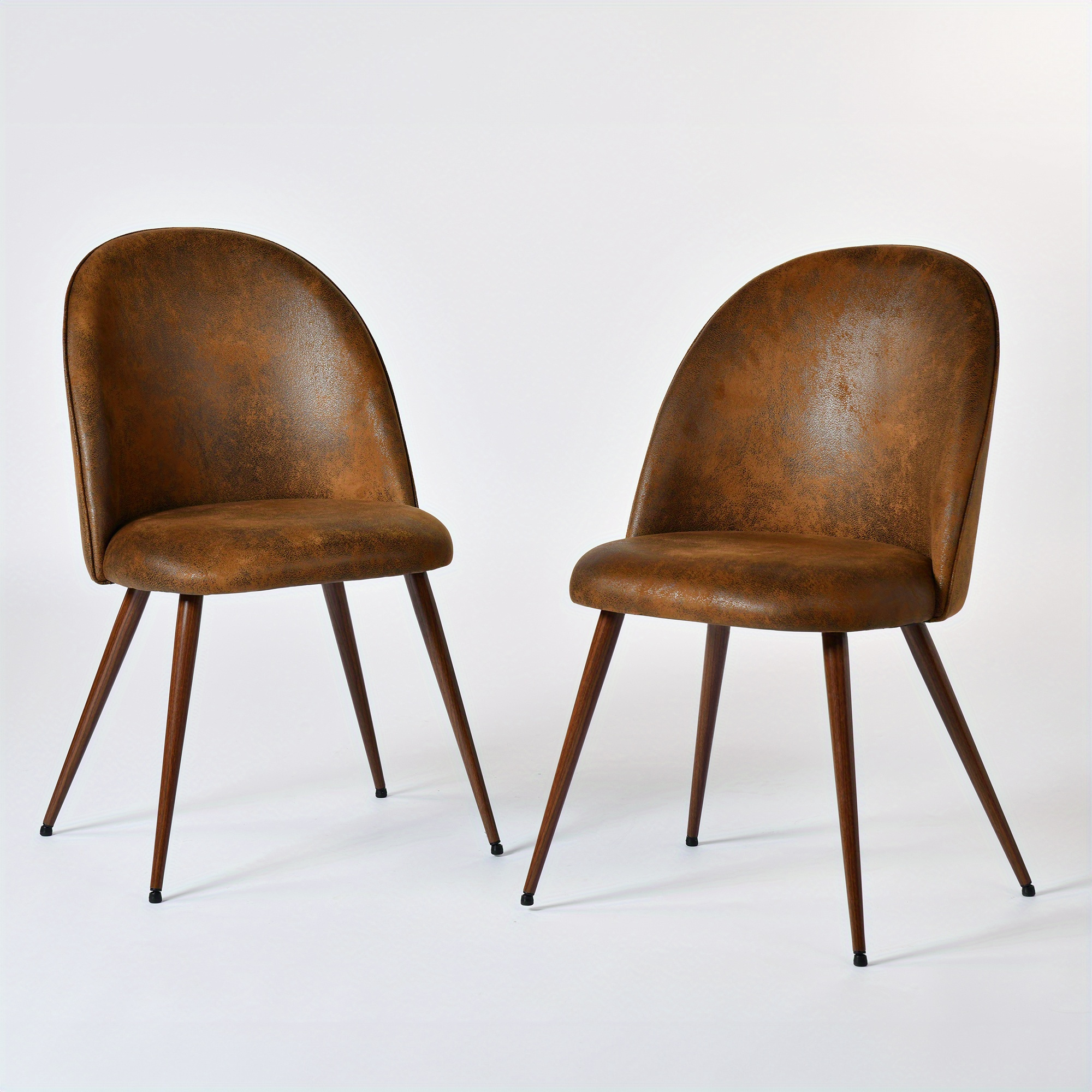 TEMU Ensemble de 2 chaises de salle à manger modernes du du siècle Casa, beige, tissu gris ou suède brun avec pieds en métal , accent élégant pour à