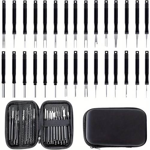 30pcs terminal removal pin tool car set car set pin removal tool kit terminal removal tool kit with tool bag suitable for most connection terminals without battery