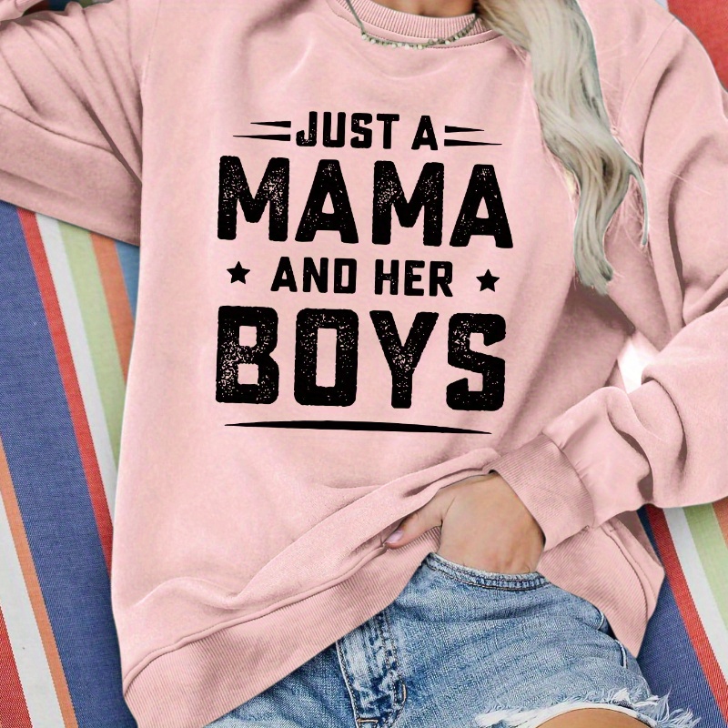 

Hug, A And Her Boys" Graphic Sweatshirt - Long Sleeve For Women, , For & Fall