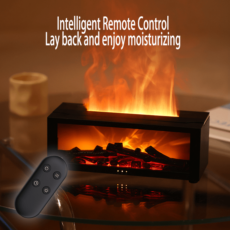 1pc electric fireplace humidifier long lasting aromatherapy diffuser simulated flame scent dispenser air usb powered 36v for bedroom office single room ideal christmas gift details 0
