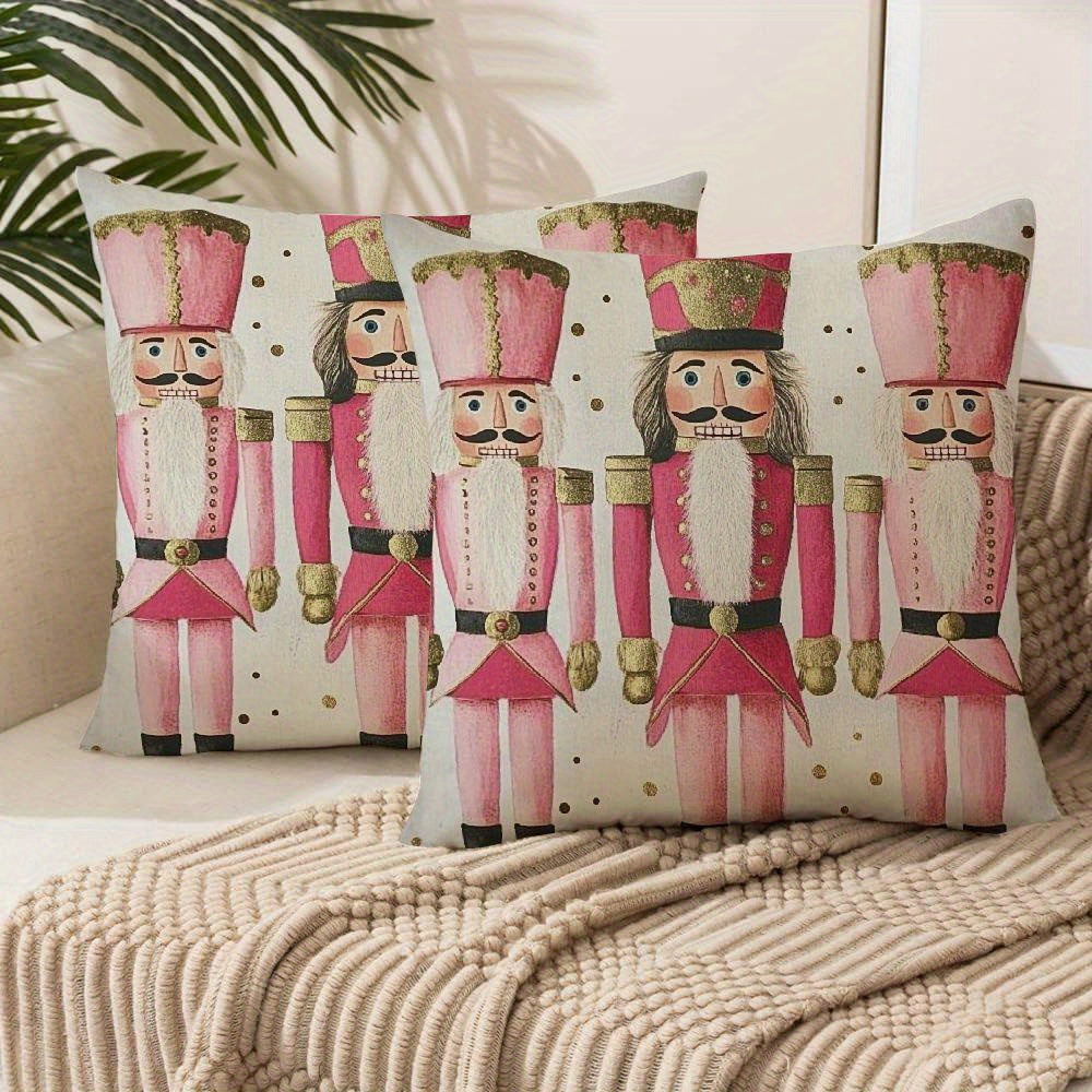 

Set Of 2 , Zippered Cushion , Double-sided , Texture For Sofa, , Washable