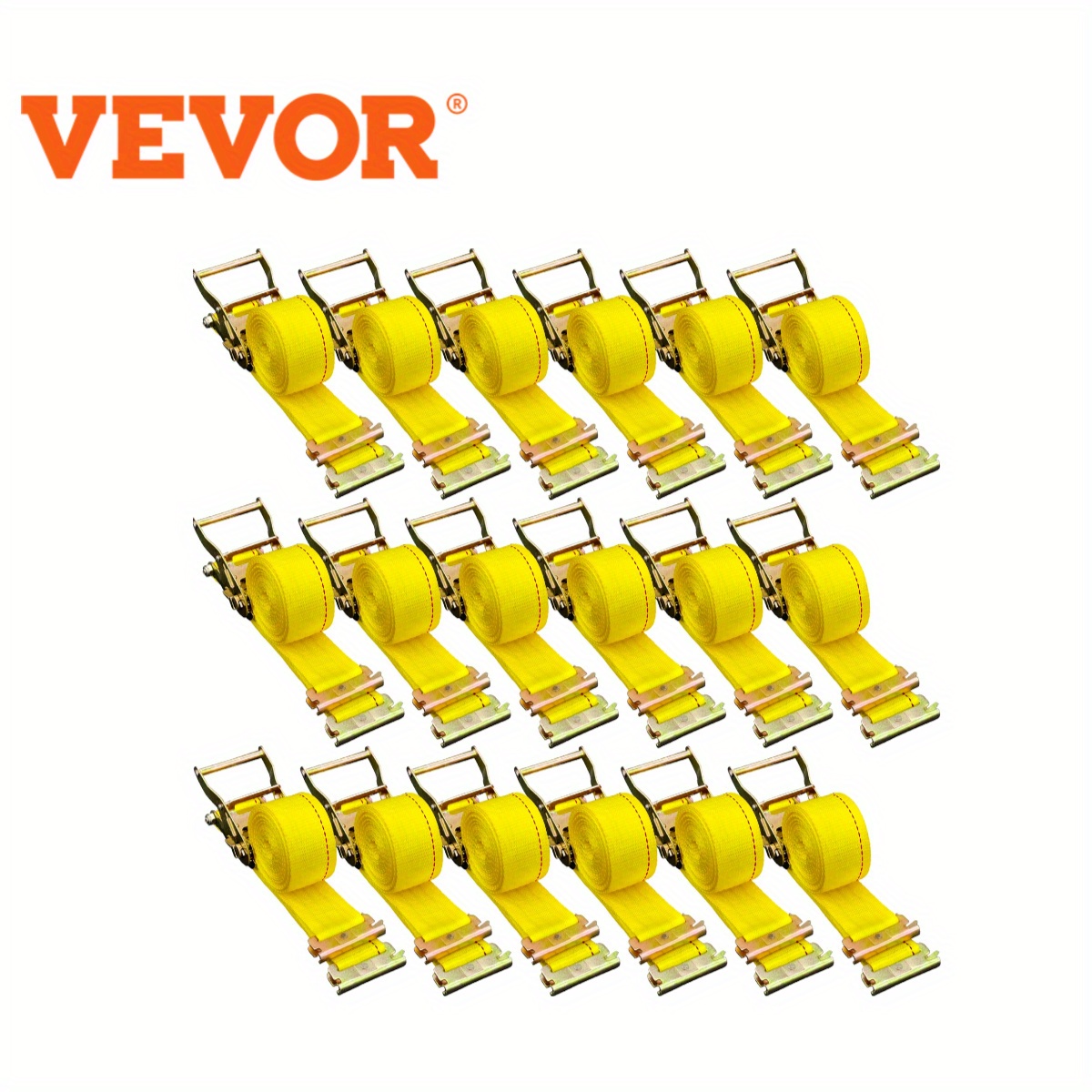 

Vevor E Track Ratchet Strap, 18pcs 2\" X 15' Straps 4400 Lbs Breaking Strength, With Polyester Webbing & Spring Fitting & Ratchets, For Motorcycles, Tire, Trailer