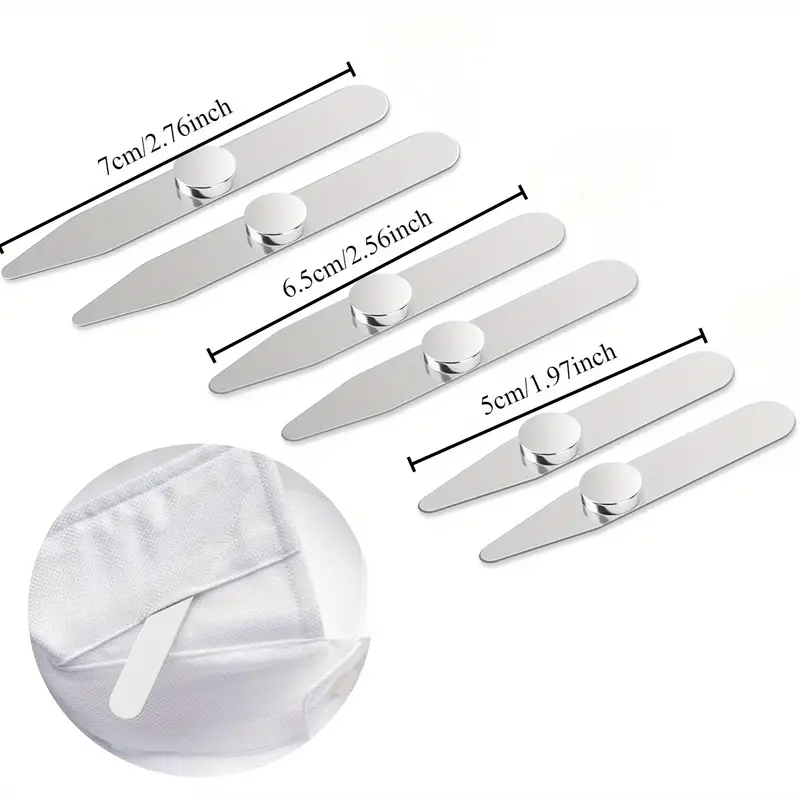 dress shirt collar magnets Wurkin Stiffs Stick-N-Stays Polo Shirt Magnetic Collar Stays in Silver