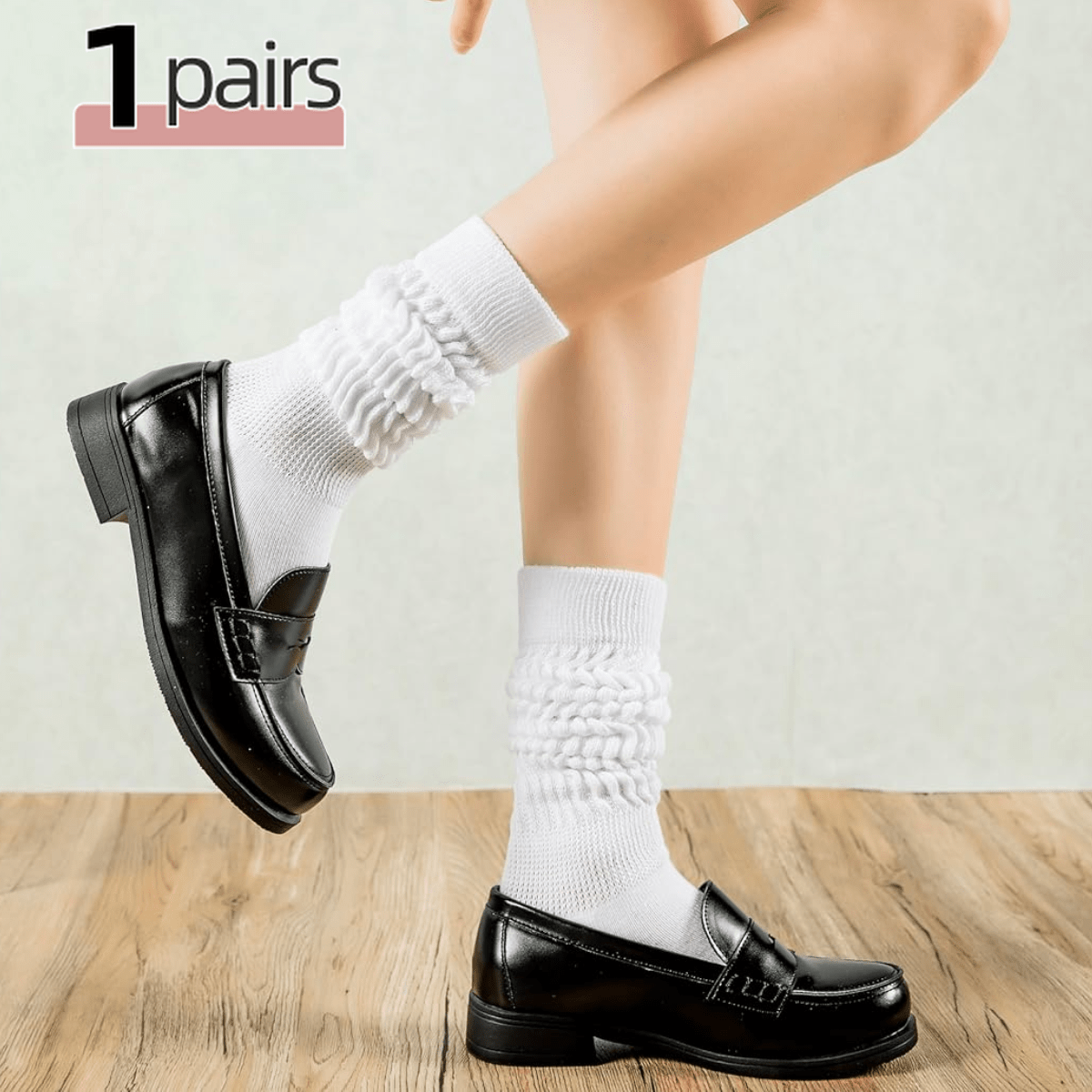 

1 Paire de Chaussettes Blanches pour Femmes - Douces, Élastiques, Respirantes, Tricotées, Mélange de Polyester et Élasthanne, pour ou le Port Décontracté, Parfaites pour Noël