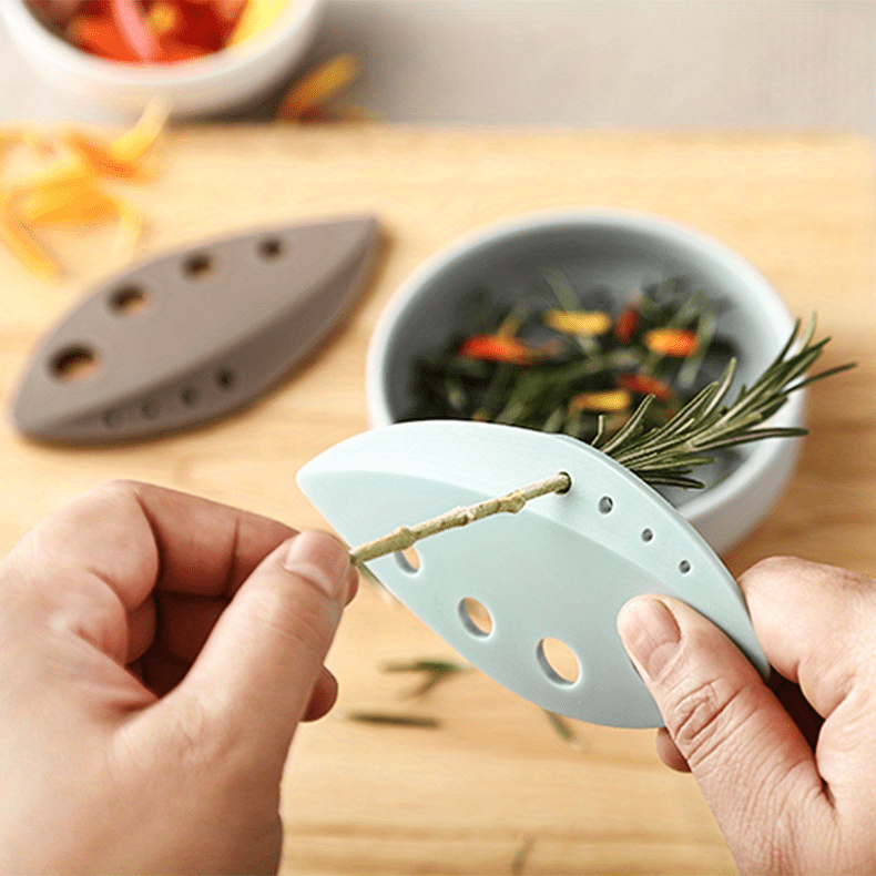 2 pack leaf stripper set kitchen vegetable leaf peeler     greens thyme basil rosemary plastic leaf   tool food contact safe essential kitchen gadget for college dorm prep supplies details 2