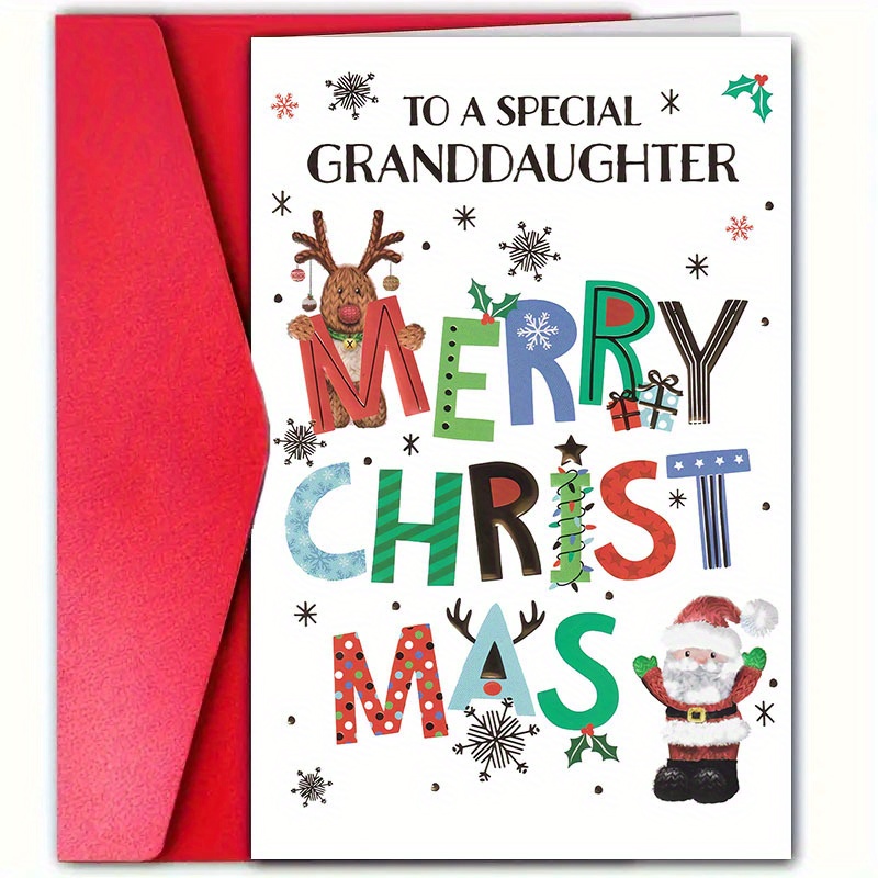 

Christmas Greeting For Granddaughter - 4.7"x7" , Elk & , | Wishes , For Christmas