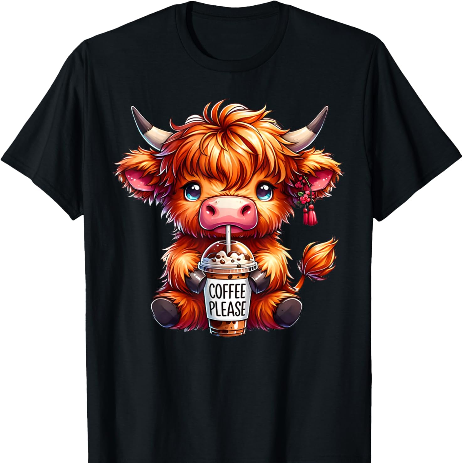 

Scottish Cute Highland Cow Hairy Cattle Funny T-shirtselected Pure Cotton Diy Pure Cotton, Patterns, Soft And Breathable, Casual And Halloween Christmas Sm , T-shirt Couple Outfit