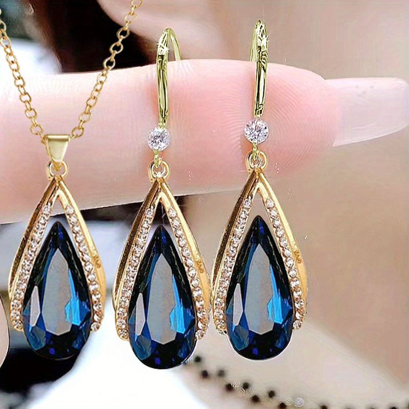 TEMU 3pcs Earrings Necklaces Fashionable New Ideas Shiny And Commemorative Jewelry Exquisite Christmas Birthday Gifts