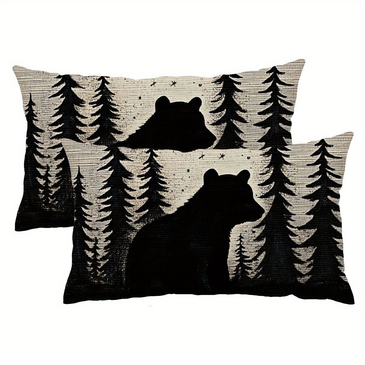 

2- , Bear And , 12x20 , Zippered, , Decor For And Sofa