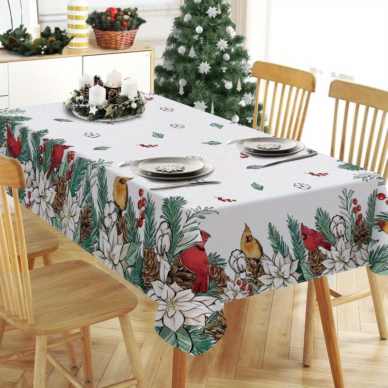 

1pc Red Tablecloth, Rectangular Table , Christmas Holiday Decor, Supplies