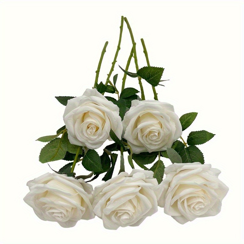 

5pcs/10pcs, Artificial Flowers, Silk Roses, Long Stem Fake Bridal , Suitable For Home Garden Party Floral Decoration