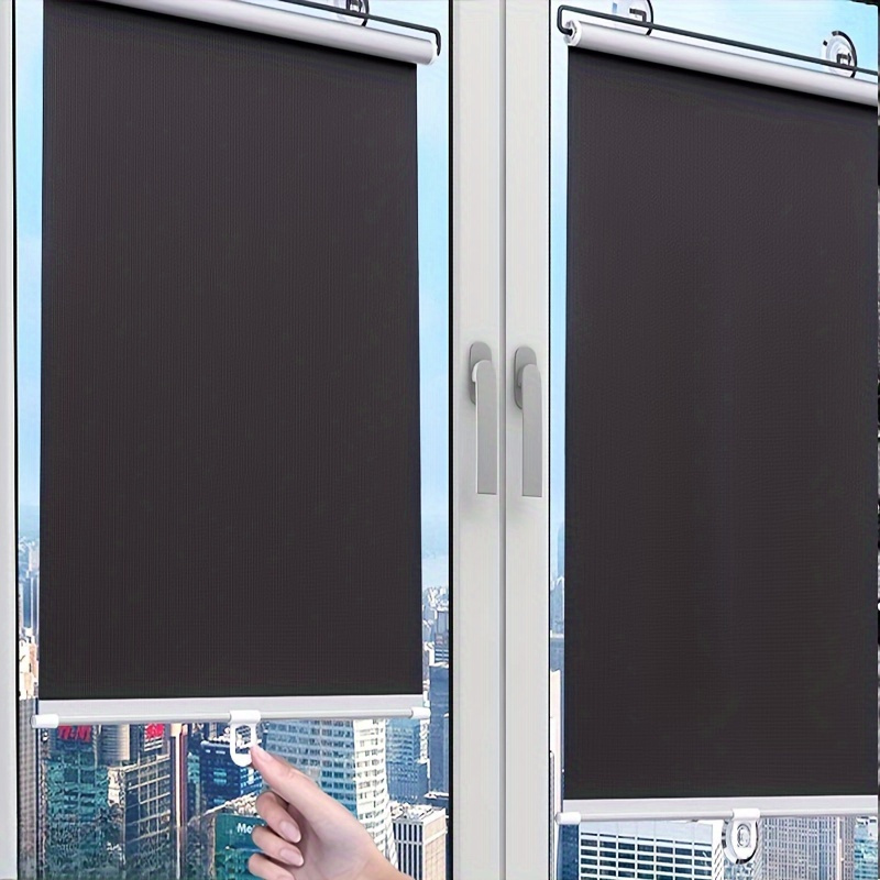 

Easy-install No-drill Retractable Sunshade Curtain - Uv Protection For Office, Kitchen, Balcony & Living Room