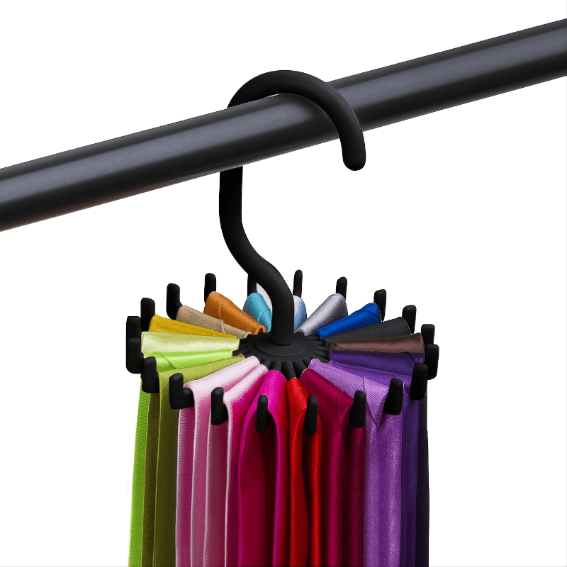 

Space-saving Rotating - Adjustable Hanger For 20 Neckties, Belts & Scarves - Ideal Closet Organizer For Men