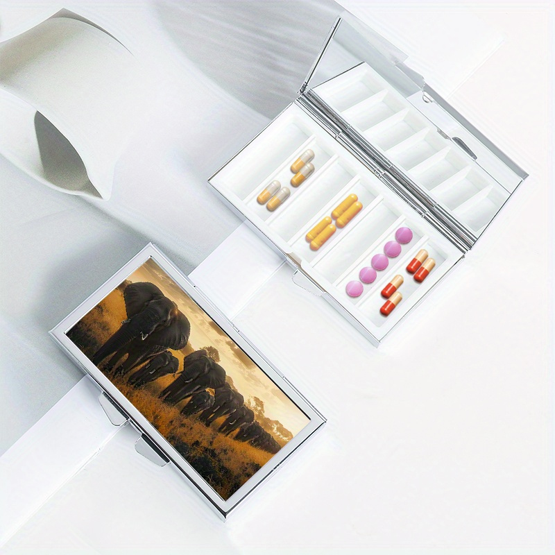 Compact 7 Compartment Pill Organizer Moisture Proof Box