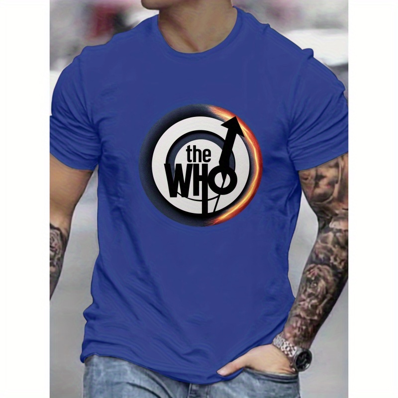 

the Who" Design Printed T-shirt, Men's T-shirt, Summer Casual Short Sleeve T-shirt