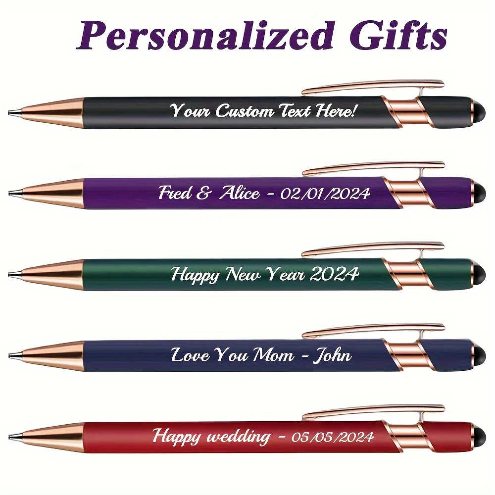 

5 Luxurious Rose Golden Pens Featuring A Personalized , Rubberized Smooth Ballpoint Pens, Exquisite Custom Pens, Gifts For Women, Gifts For Men, Christmas Presents, Day Gifts, Birthday Gifts.