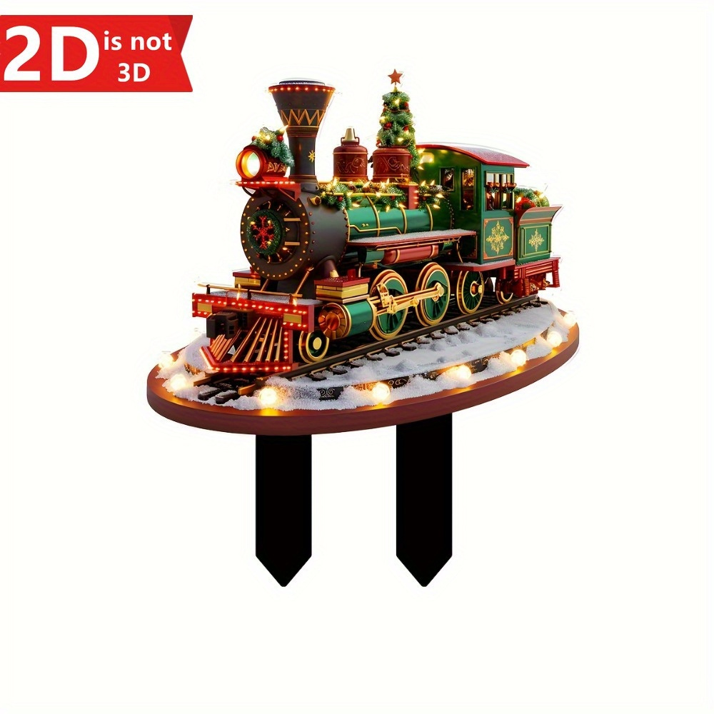 

1pc 2d Christmas , Christmas , Suitable For And Insertion, Decoration