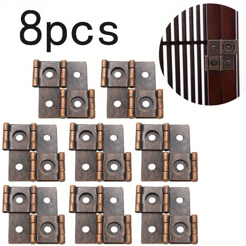 

8pcs Metal Folding Screen Gate Hinges, Double-acting Door Hinges For Furniture, Bedroom, Bathroom