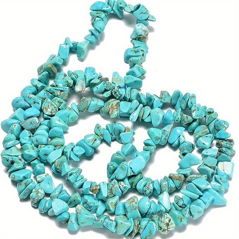 

90pcs Of 6x10mm Loose Irregular Turquoise Stone Beads For Diy Bracelet And Necklace Jewelry Making Accessories.