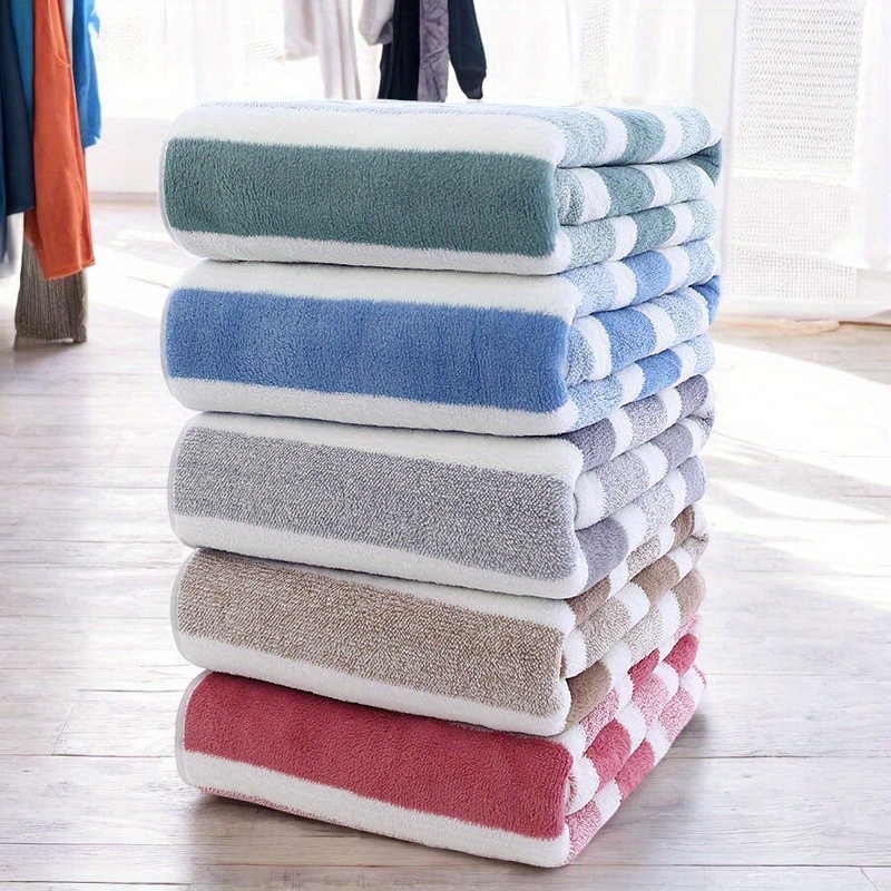 ldq ultra   dry striped bath towel hypoallergenic   skin ideal for home pool and care gray details 4